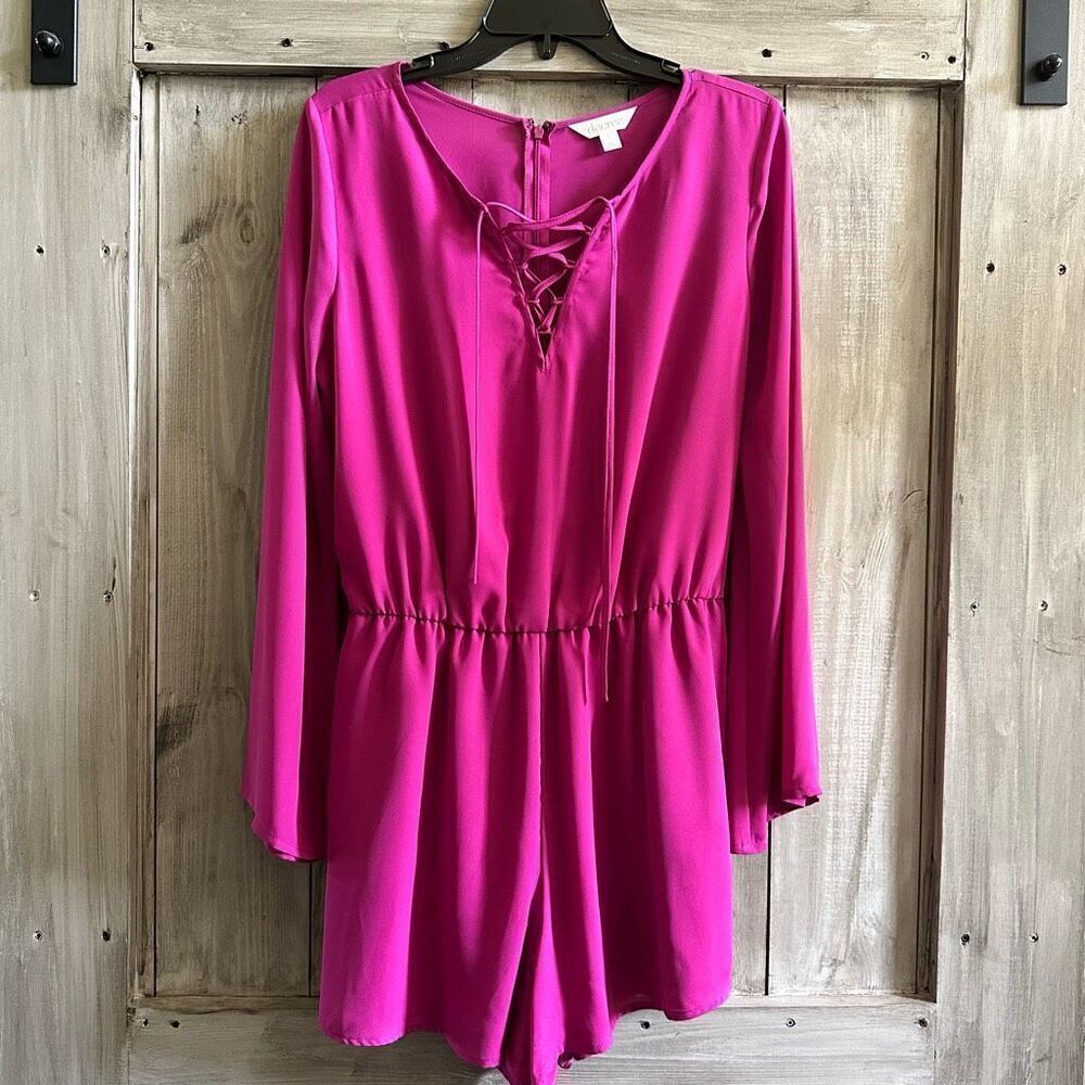 Decree Flowy Romper Magenta Fushia